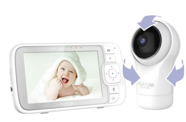 מוניטור תינוק חכם Wi-Fi HD עם מסך 5 אינץ' ומצלמה ממונעת Hubble NURSERY VIEW PRO