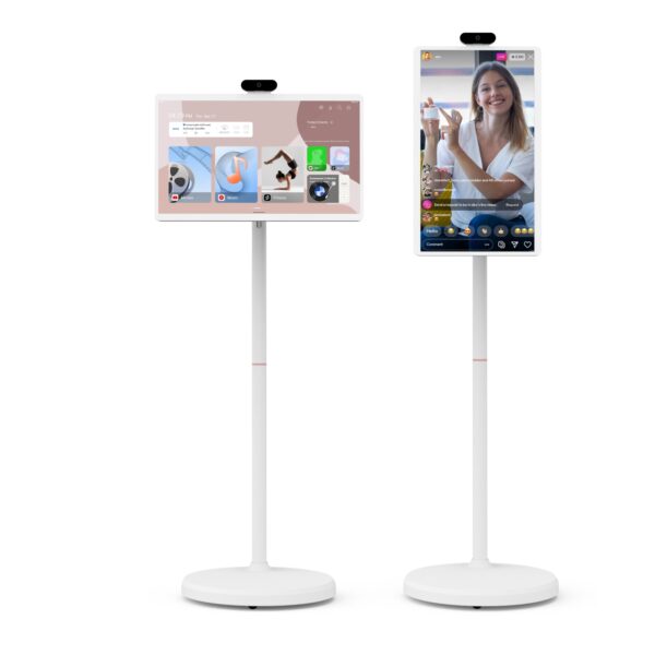 מסך חכם נייד עם גלגלים על סוללה עם מערכת הפעלה Android