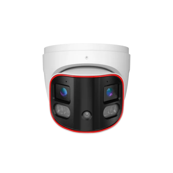מצלמת כיפה פנורמית IP 8MP Provision עם כיסוי 180° והרתעה אקטיבית