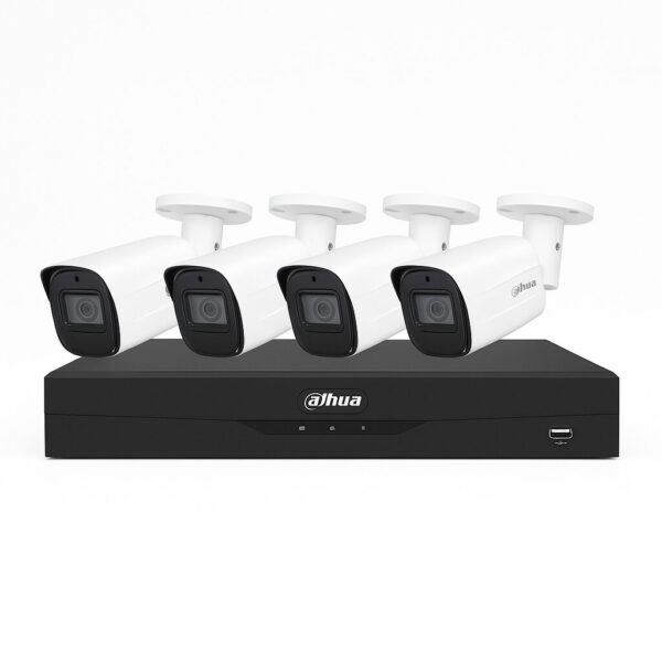 קיט מצלמות אבטחה 4MP DAUHA (HD) להתקנה עצמית כולל כבל 100 מטר